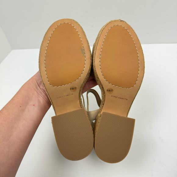 NEW Vince Camuto Ranneli Tan Suede Leather Espadrille Platform Sandal - Picture 15 of 15